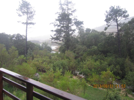 The view from the balcony overlooking the Berg River.