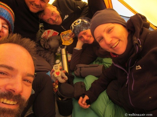 Six team mates crammed into a tent, playing Monopoly. One of the best afternoons ever, thanks for the great memories guys!! 